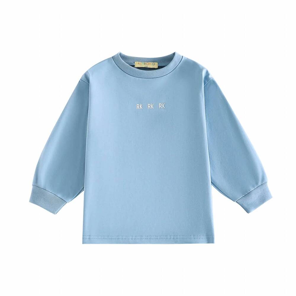 NEW RETROKID boys hollis logo long sleeve tee in light blue